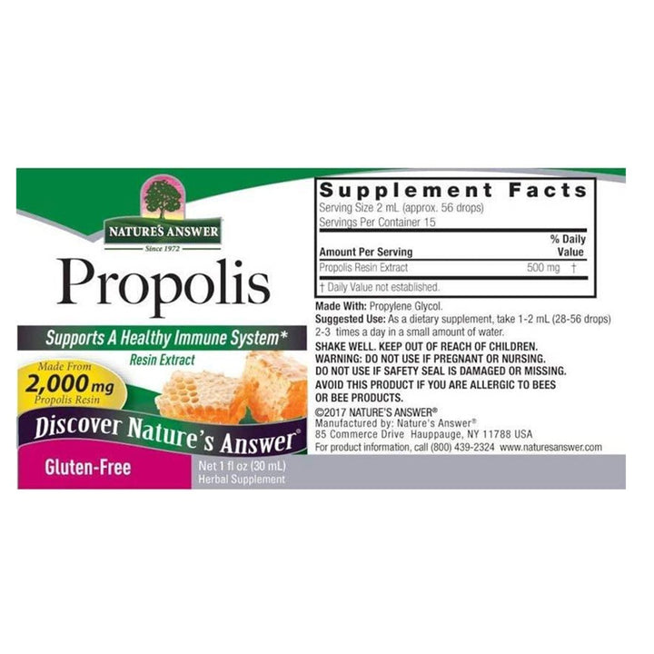 Nature's Answer Propolis 2000mg Vegetarian Drops For Immunity Support 30ml - Easy Pharmacy LLC