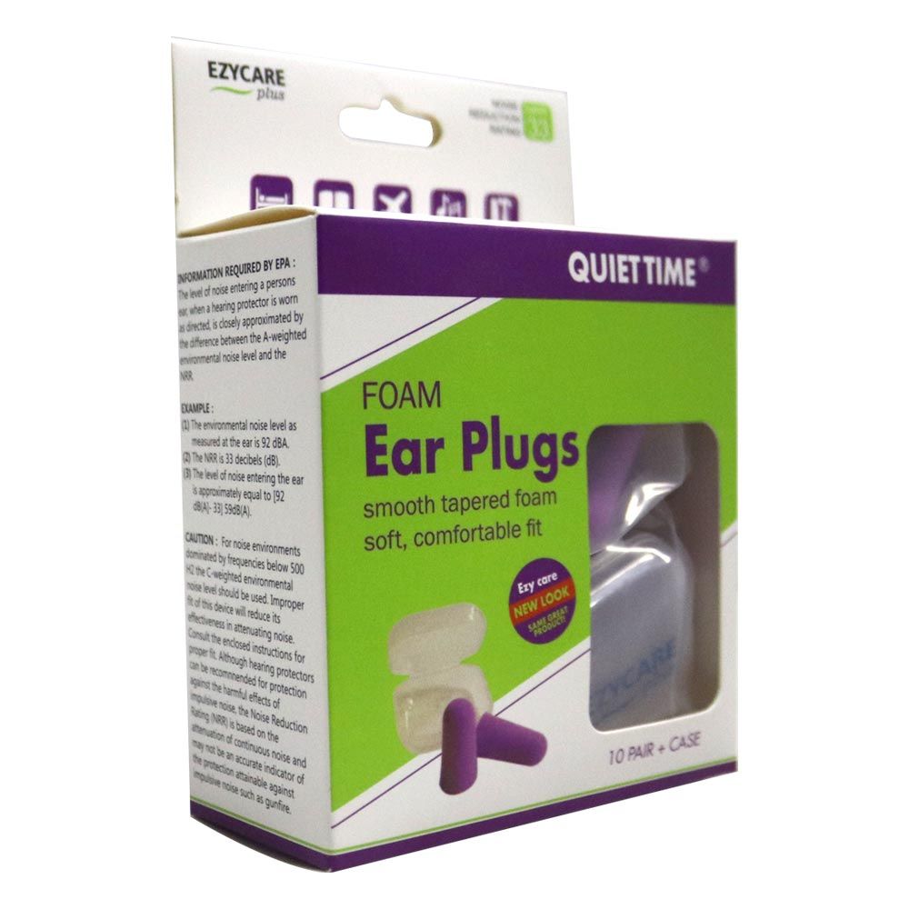 Ezycare Quiet Time Foam Ear Plugs 10 Pairs 10800 - Easy Pharmacy LLC