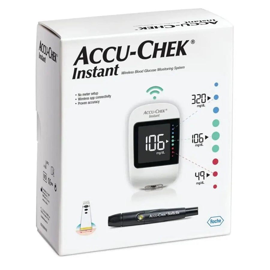Accu-Chek Instant Blood Sugar Monitor For Diabetes Care With Wireless App Connectivity