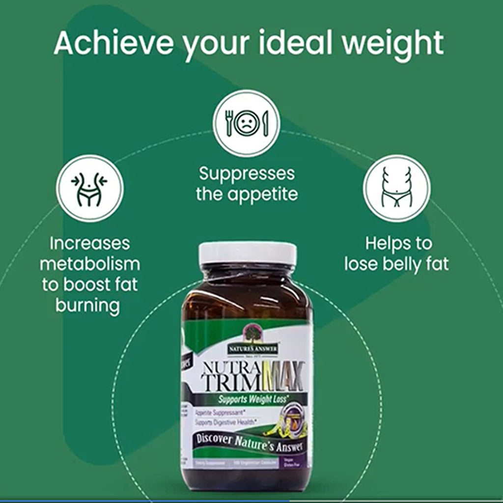 Nature's Answer Nutra Trim Max Vegetarian Capsules For Weight Management, Pack of 180’s - Easy Pharmacy LLC
