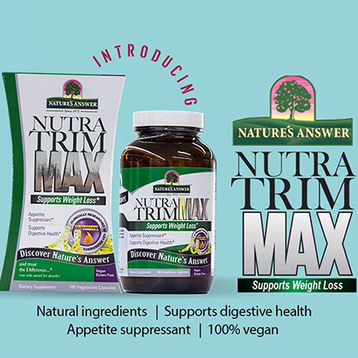 Nature's Answer Nutra Trim Max Vegetarian Capsules For Weight Management, Pack of 180’s - Easy Pharmacy LLC