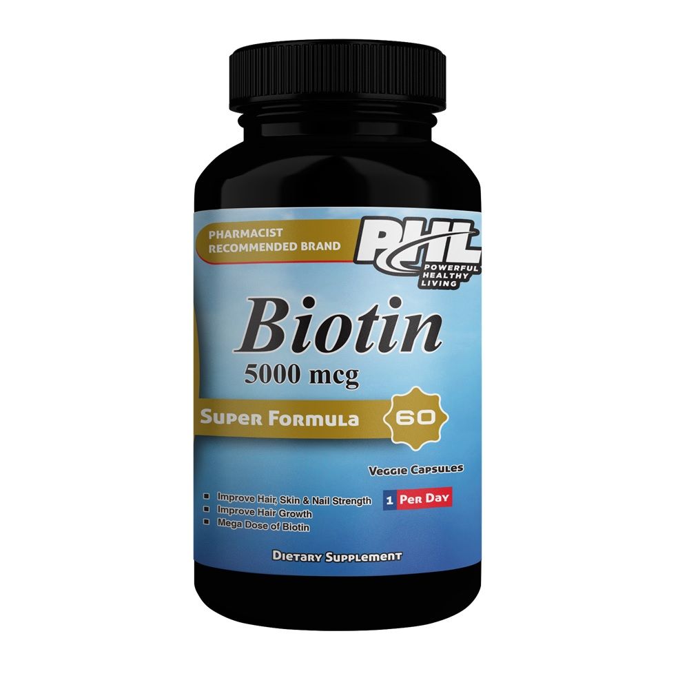 PHL Biotin 5000 mcg Veggie Capsules 60's - Easy Pharmacy LLC