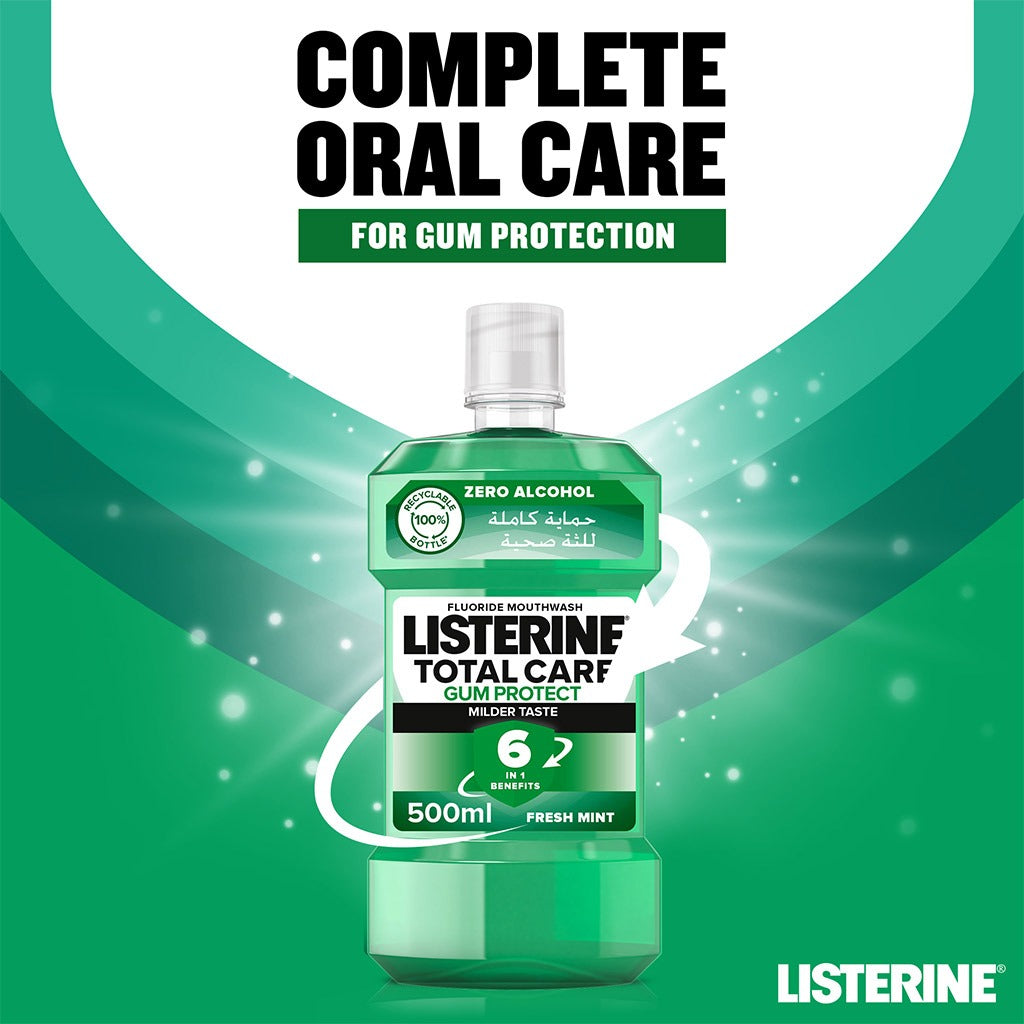 Listerine Total Care Gum Protect Mild Taste Mouthwash With Zero Alcohol 500ml - Easy Pharmacy LLC