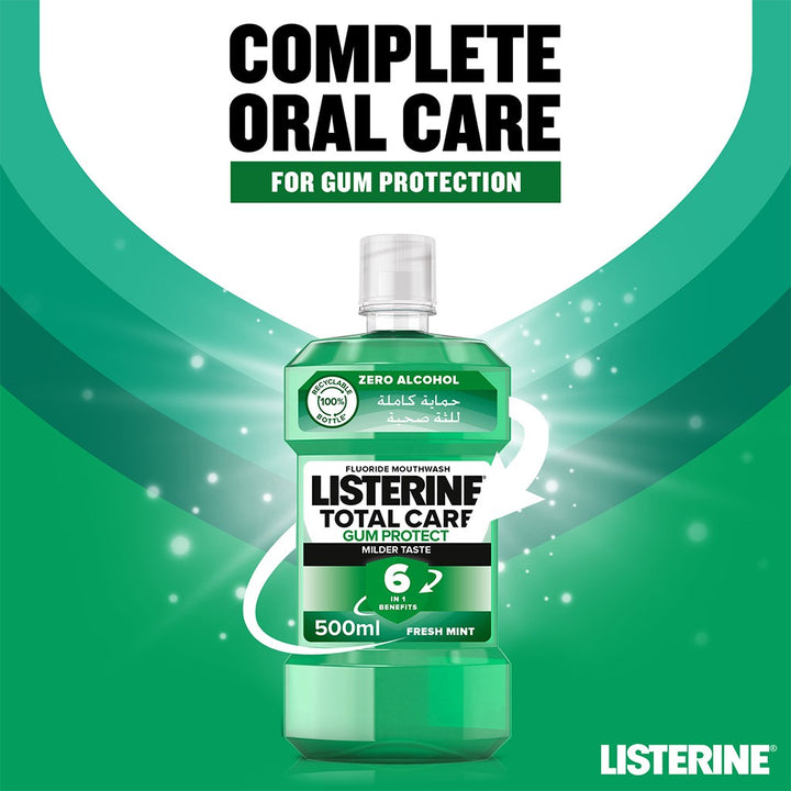 Listerine Total Care Gum Protect Mild Taste Mouthwash With Zero Alcohol 500ml - Easy Pharmacy LLC
