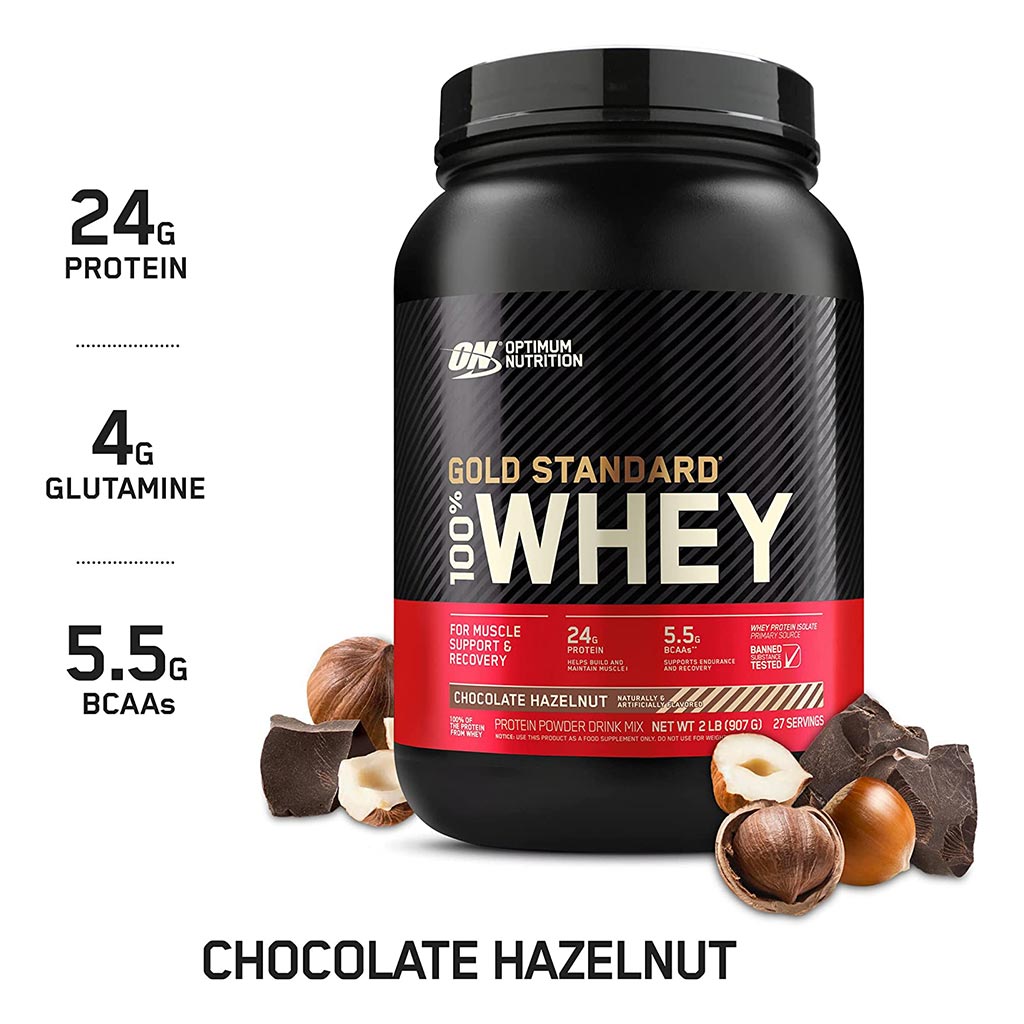 Optimum Nutrition Gold Standard 100% Whey Protein Chocolate Hazelnut 2lb - Easy Pharmacy LLC