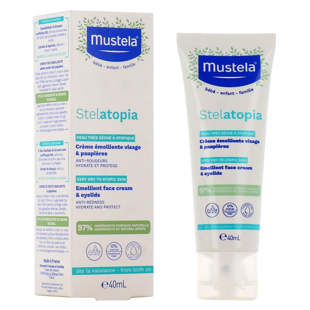 Mustela Baby Stelatopia Emollient Face Cream For Atopic Prone Skin, Fragrance-Free 40ml - Easy Pharmacy LLC