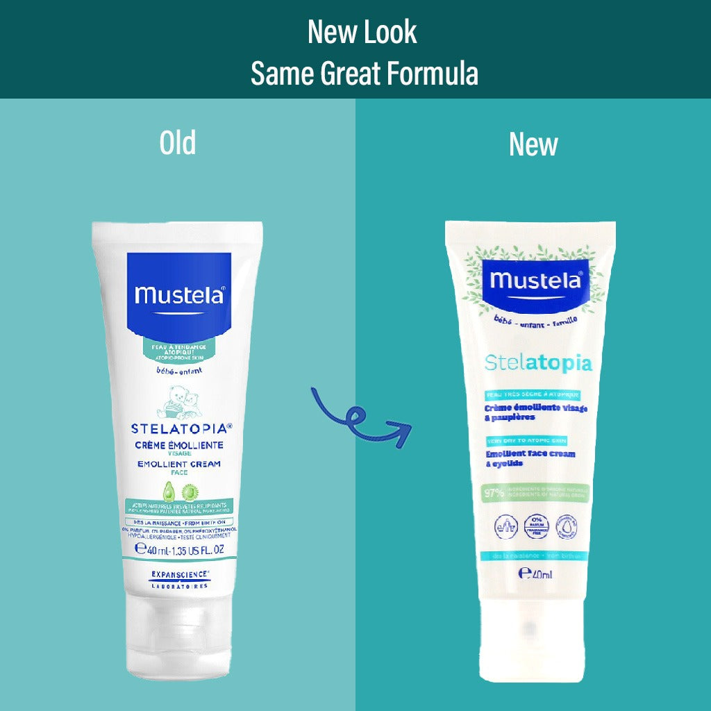 Mustela Baby Stelatopia Emollient Face Cream For Atopic Prone Skin, Fragrance-Free 40ml - Easy Pharmacy LLC