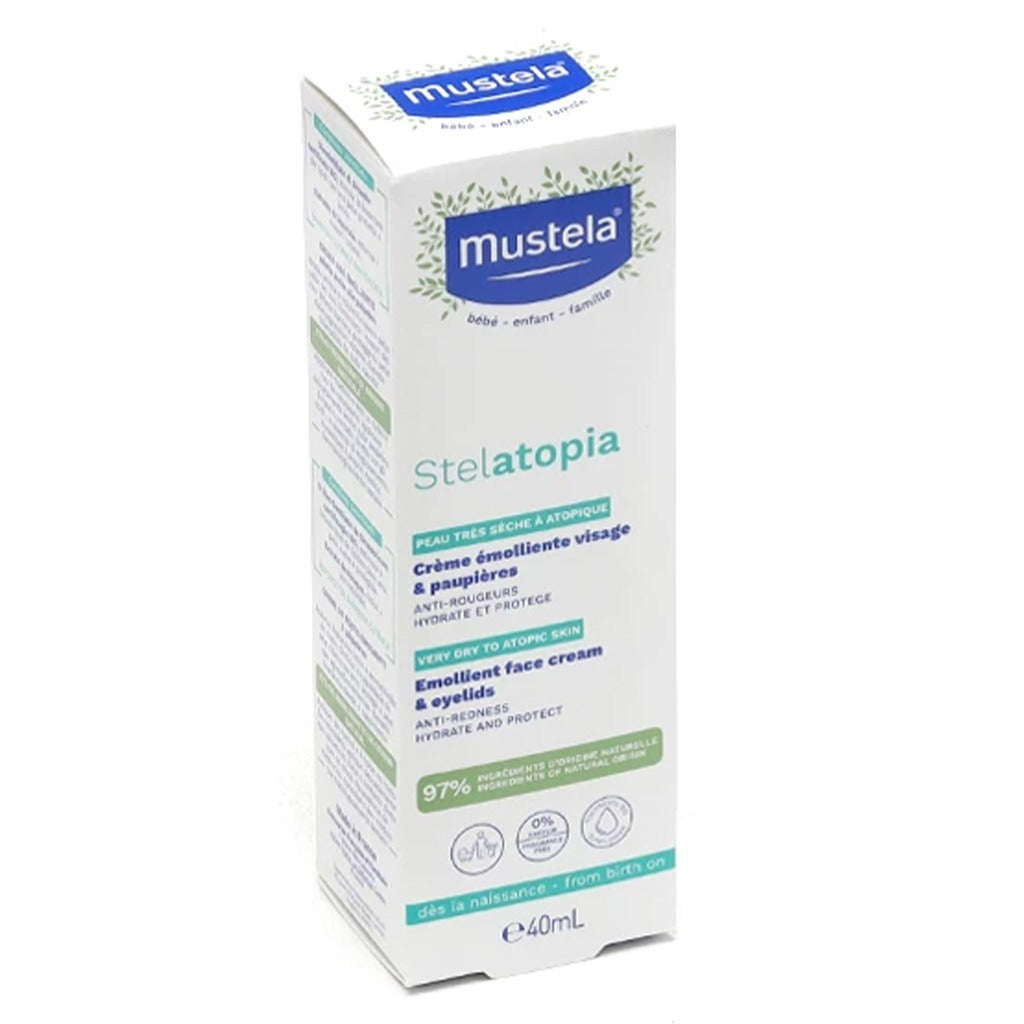 Mustela Baby Stelatopia Emollient Face Cream For Atopic Prone Skin, Fragrance-Free 40ml - Easy Pharmacy LLC