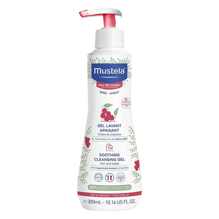 Mustela Baby Soothing Cleansing Gel For Hair and Body, Fragrance Free 300ml - Easy Pharmacy LLC