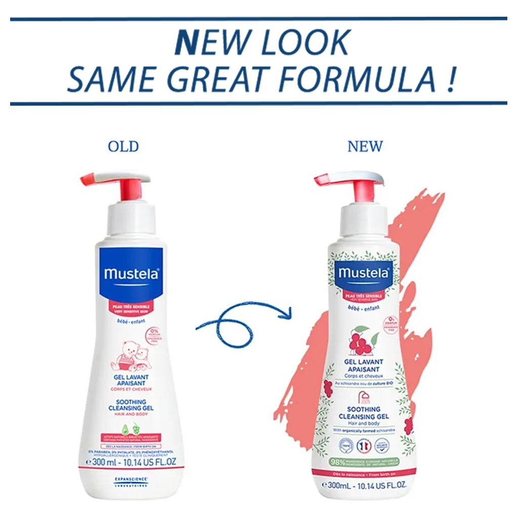 Mustela Baby Soothing Cleansing Gel For Hair and Body, Fragrance Free 300ml - Easy Pharmacy LLC
