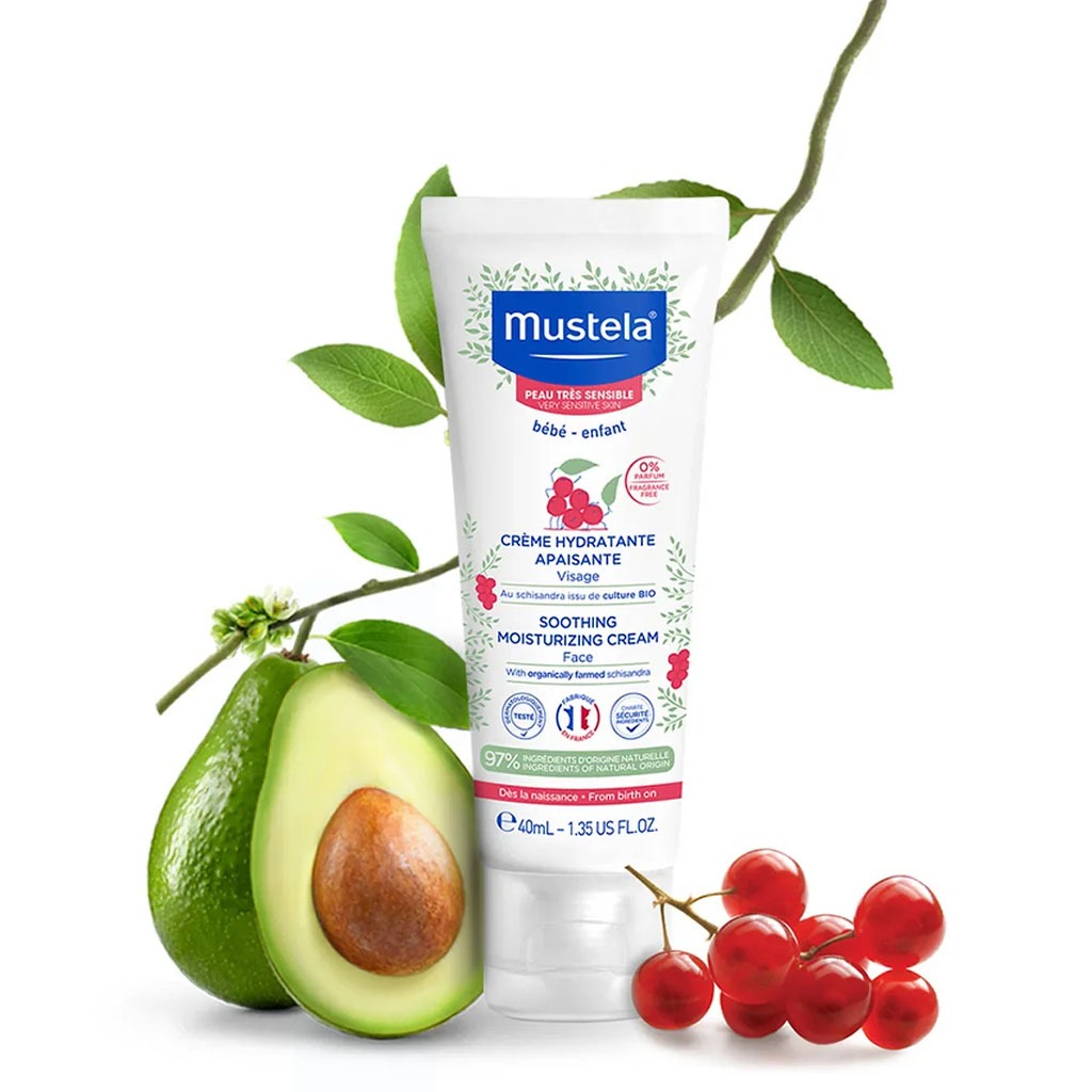 Mustela Baby Soothing Moisturising Face Cream For Sensitive Skin, Fragrance-Free 40ml - Easy Pharmacy LLC
