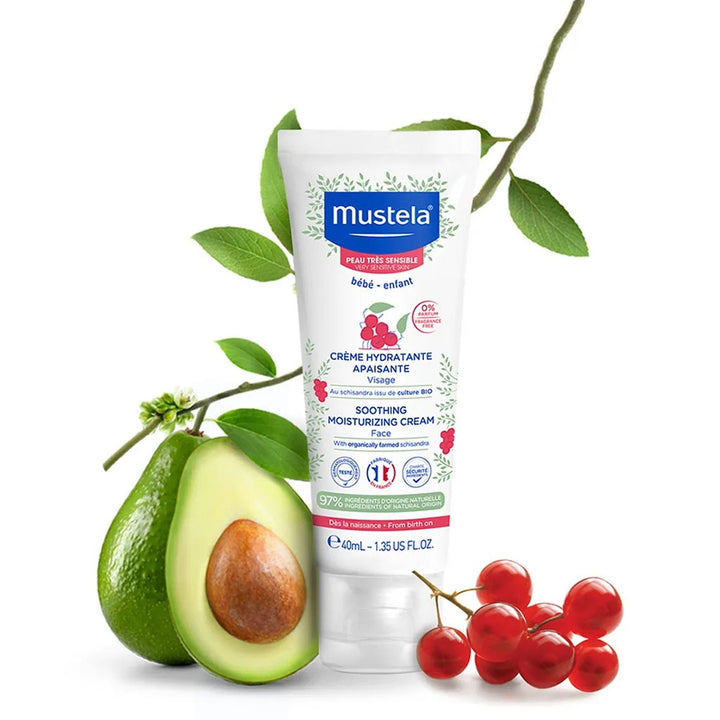 Mustela Baby Soothing Moisturising Face Cream For Sensitive Skin, Fragrance-Free 40ml - Easy Pharmacy LLC