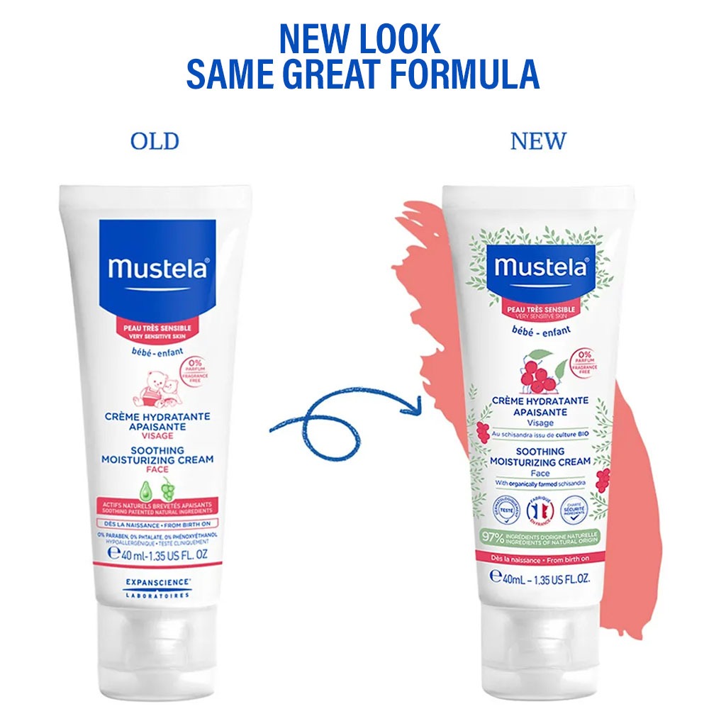 Mustela Baby Soothing Moisturising Face Cream For Sensitive Skin, Fragrance-Free 40ml - Easy Pharmacy LLC