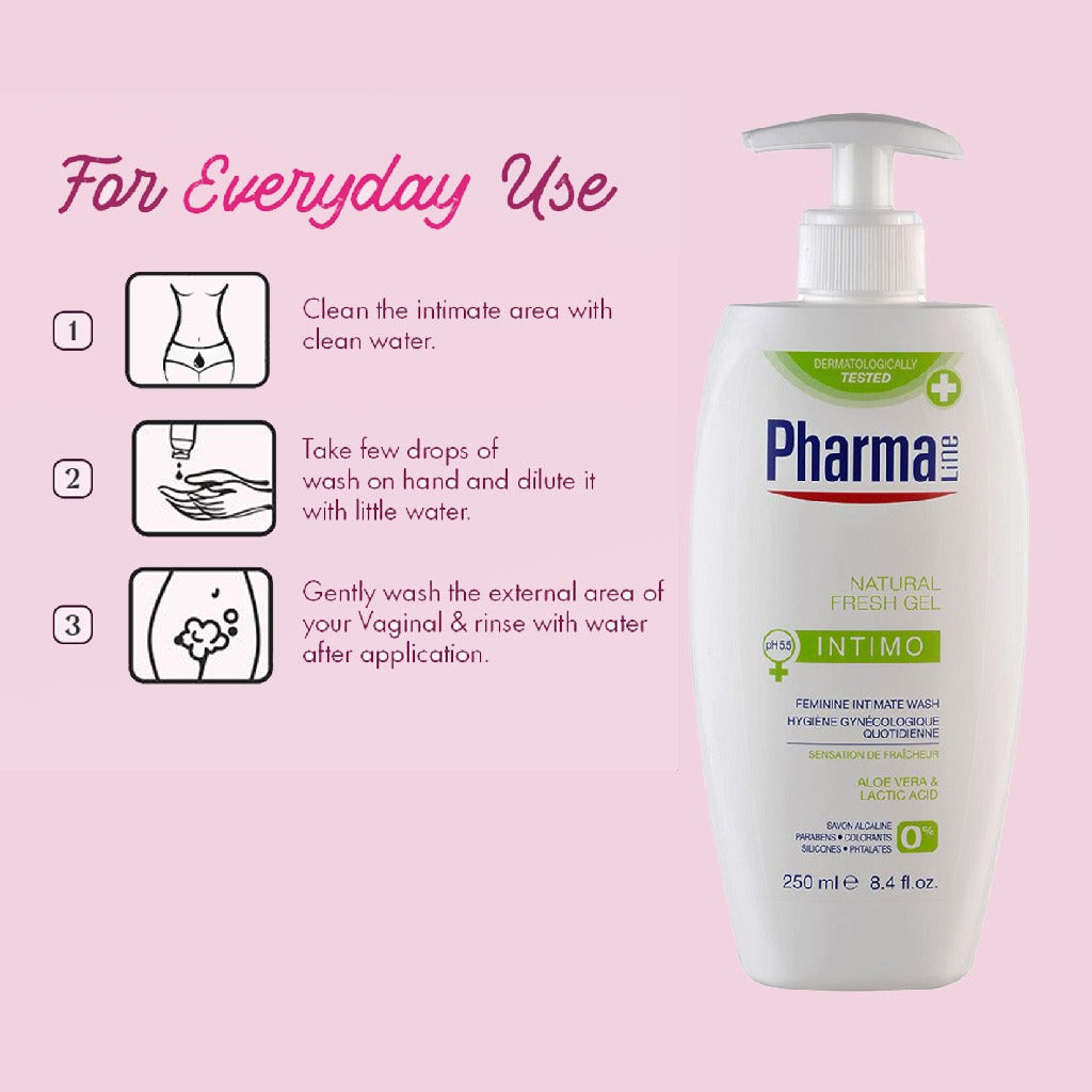 PharmaLine Natural Fresh Feminine Intimate Wash 250 mL - Easy Pharmacy LLC