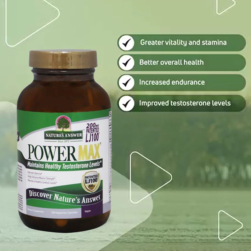 Nature's Answer Power Max Vegetarian Capsules For Stamina, Pack of 120's - Easy Pharmacy LLC