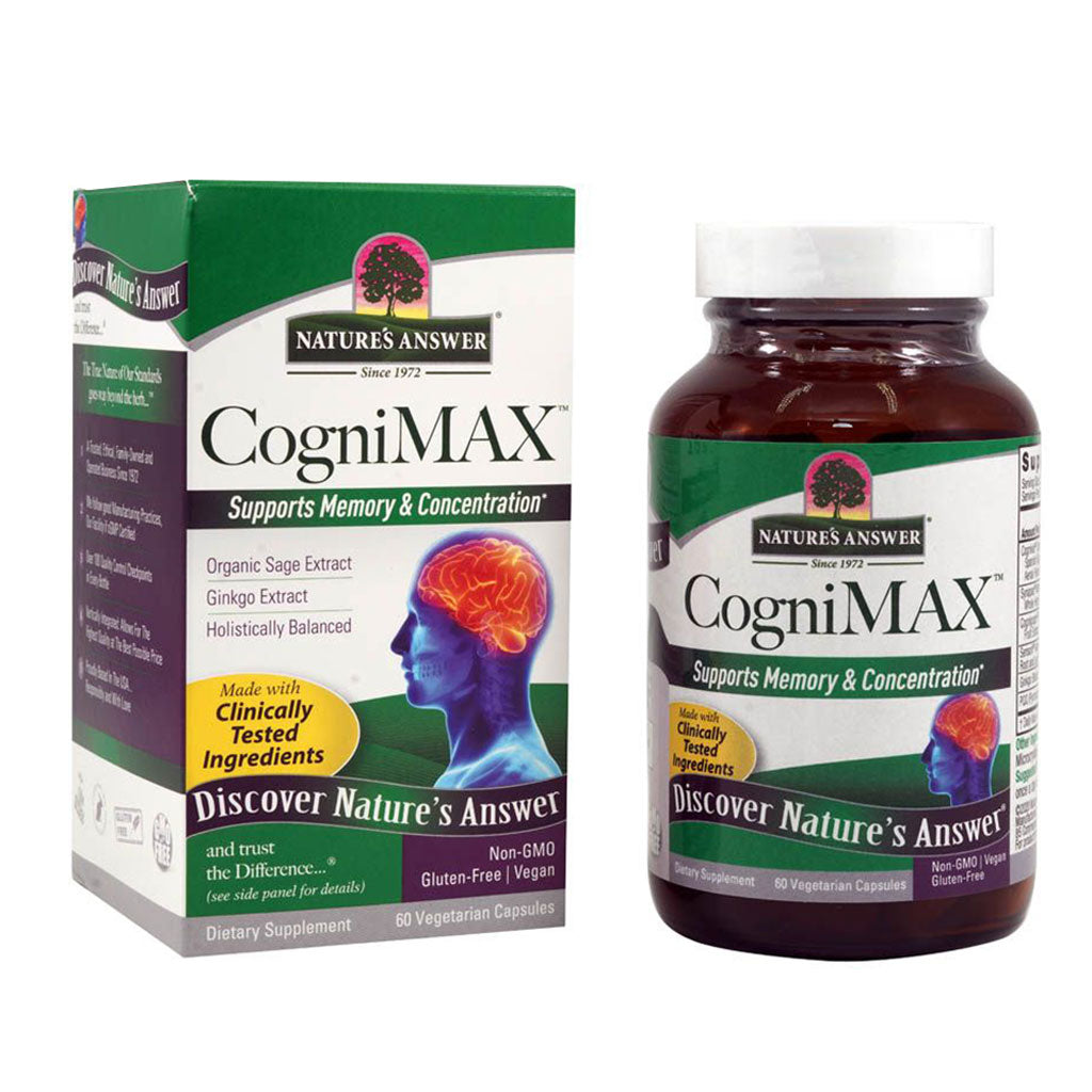 Nature's Answer Cognimax Vegetarian Capsules For Memory & Concentration, Pack of 60's - Easy Pharmacy LLC