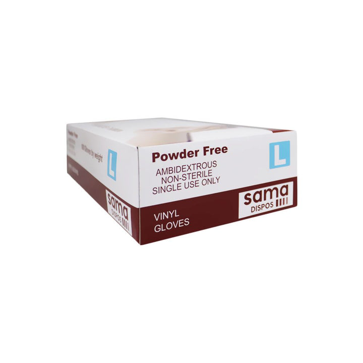 Sama Disposable Powder Free Vinyl Gloves Large 100's - Easy Pharmacy LLC
