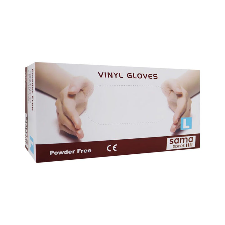 Sama Disposable Powder Free Vinyl Gloves Large 100's - Easy Pharmacy LLC