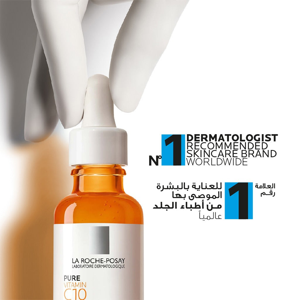 La Roche-Posay 10% Pure Vitamin C Anti-Aging Face & Neck Serum For Wrinkles 30ml - Easy Pharmacy LLC