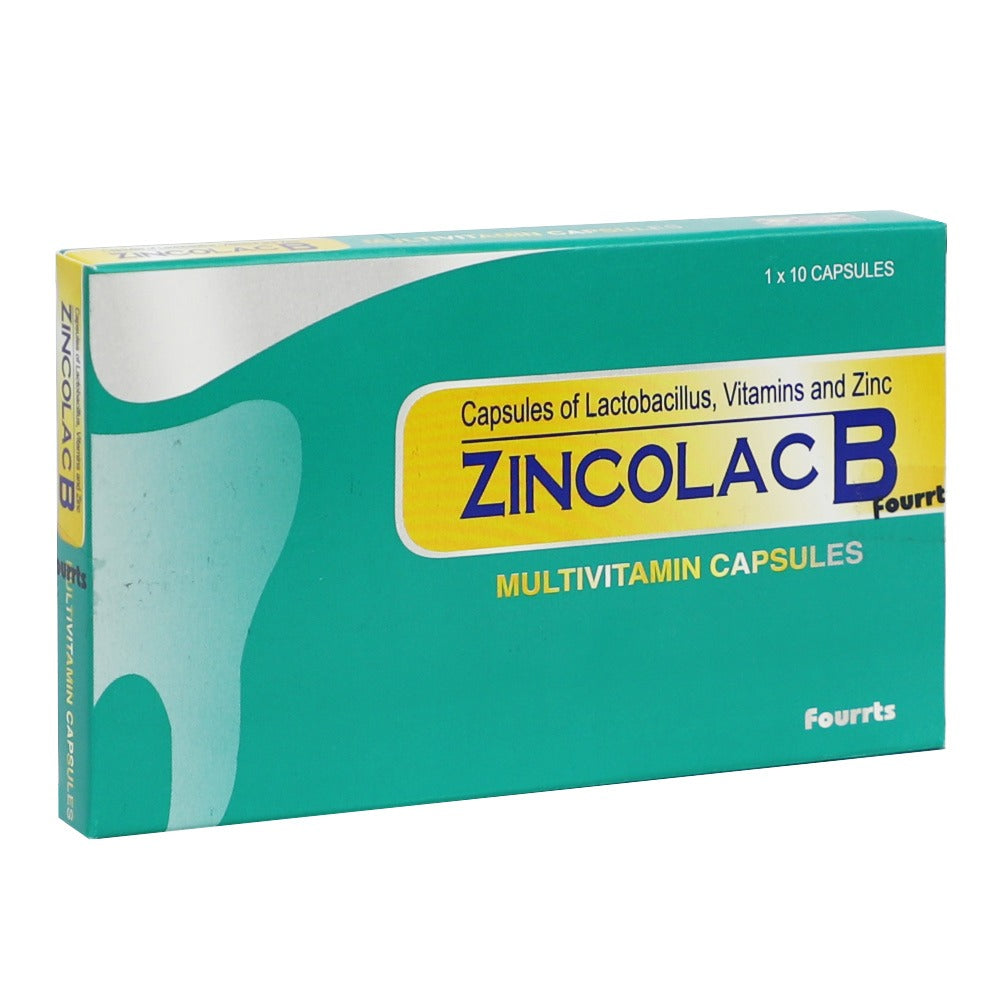 Zincolac B Multivitamin Supplement Capsules With Zinc & Probiotics, Pack of 10's - Easy Pharmacy LLC