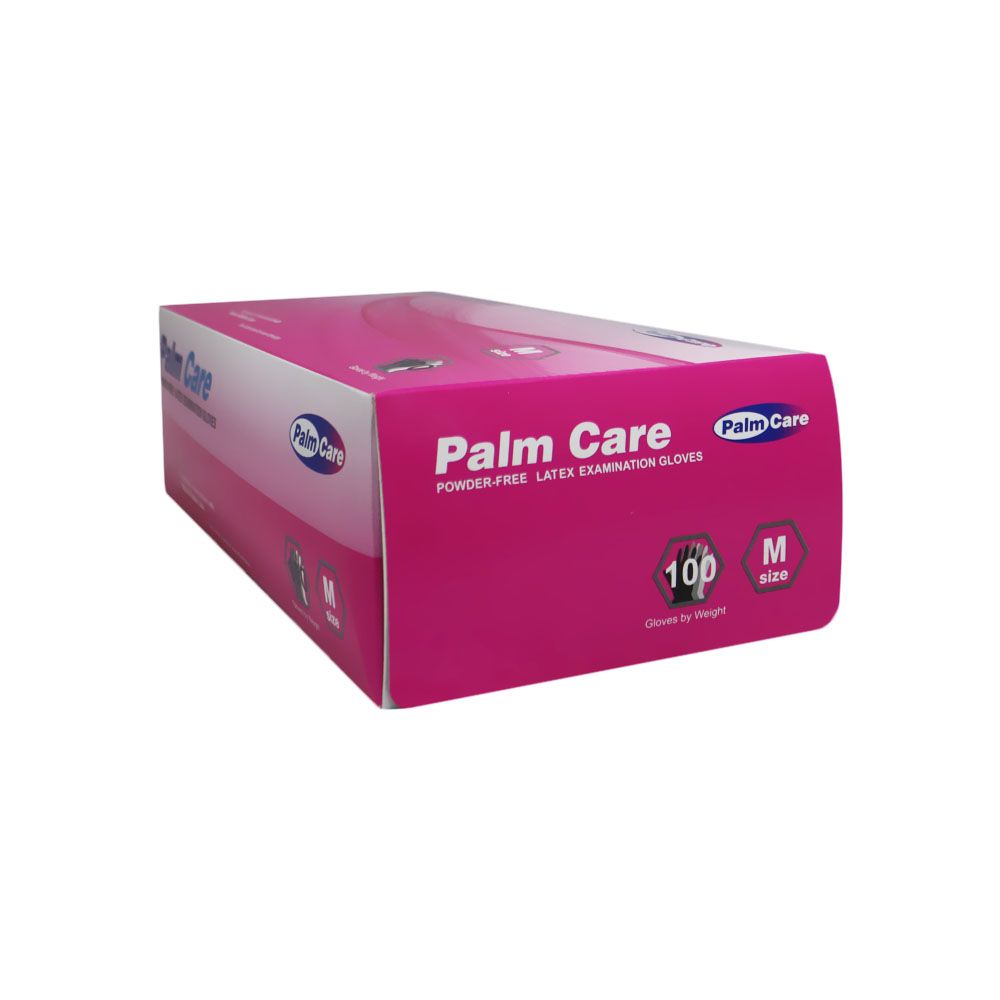 Palm Care Powder Free Latex Examination Medium Gloves 100's - Easy Pharmacy LLC