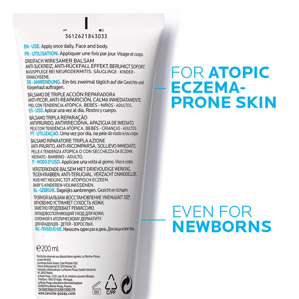 La Roche-Posay Lipikar Baume Ap+M Moisturizer For Atopic Eczema & Allergy-Prone Skin With Extreme Dryness 200ml - Easy Pharmacy LLC