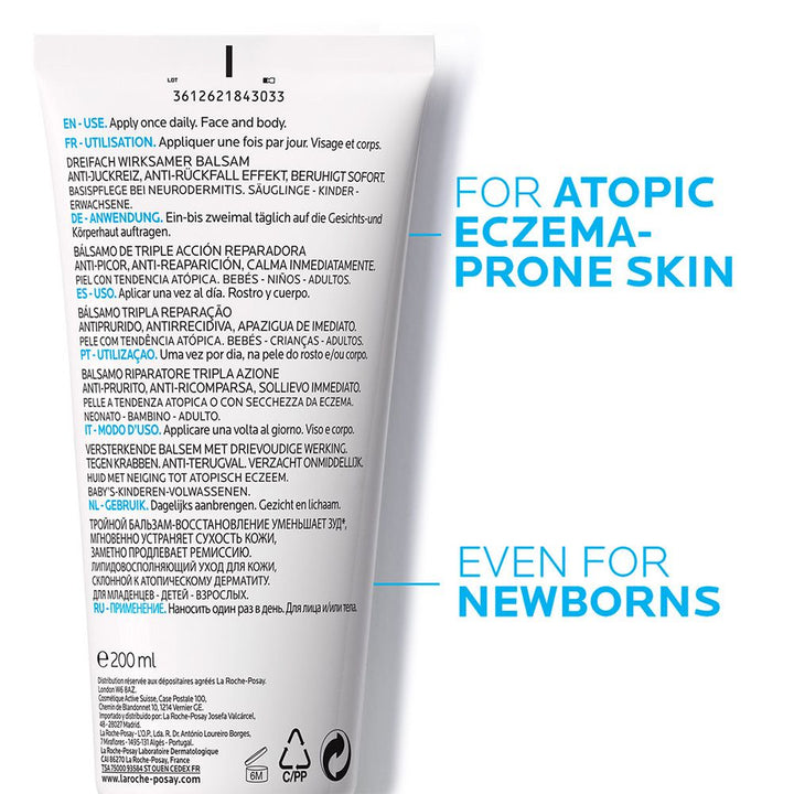 La Roche-Posay Lipikar Baume Ap+M Moisturizer For Atopic Eczema & Allergy-Prone Skin With Extreme Dryness 200ml - Easy Pharmacy LLC