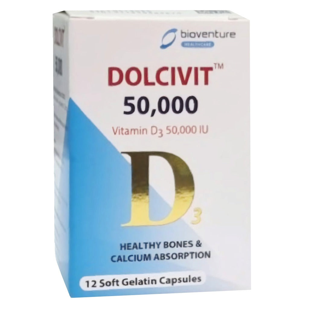 Dolcivit D3 50,000IU Soft Gelatin Capsules 12's - Easy Pharmacy LLC
