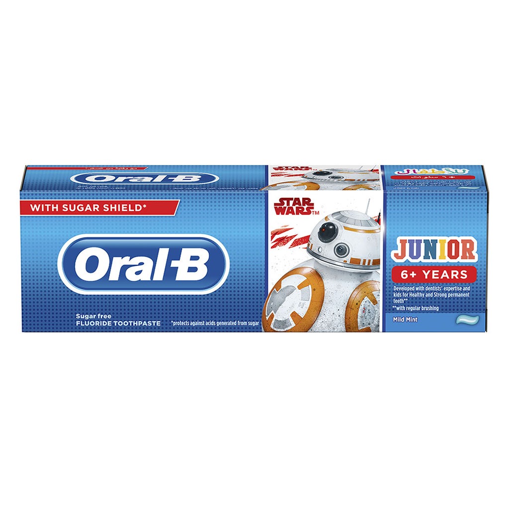 Oral B Star Wars Junior Toothpaste With Sugar Shield For 6+ Years Kids 75ml - Easy Pharmacy LLC