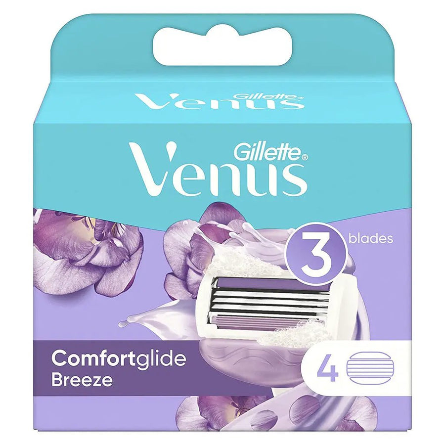 Gillette Venus Comfortglide Breeze Women's Razor Blade Refills, Pack of 4's