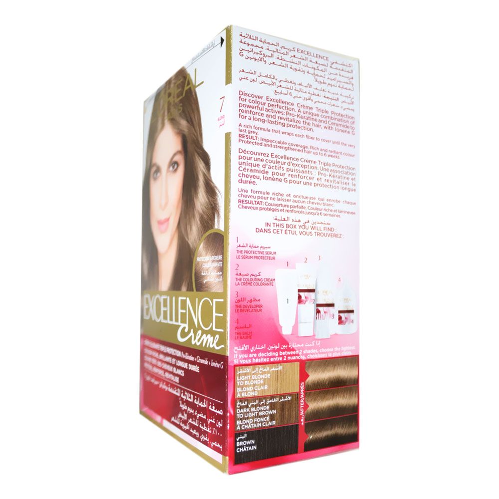 Loreal Paris Excellence Cream Hair Color 7 Blonde 1's - Easy Pharmacy LLC