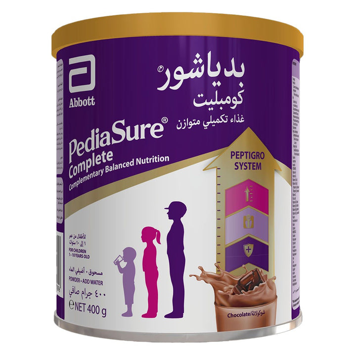 PediaSure Complete Peptrigro Growing Up Children's Milk Formula For 1 To 10 Years Milk Chocolate Flavour 400g - Easy Pharmacy LLC