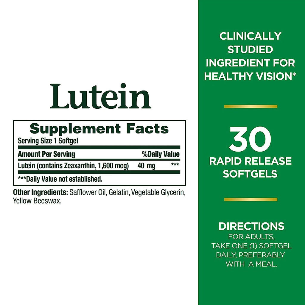 Nature's Bounty Lutein 40 mg Softgels 30's - Easy Pharmacy LLC