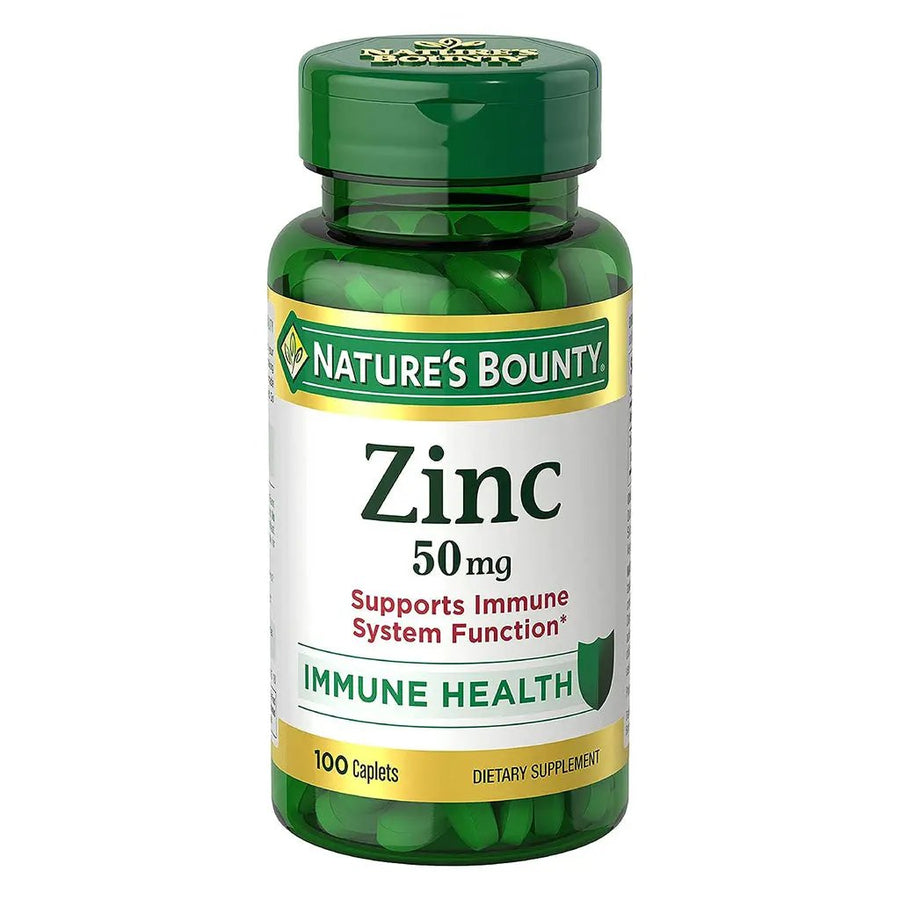 Nature’s Bounty Zinc 50 mg Caplets – Daily Immune & Wellness Support Supplement, 100 Count