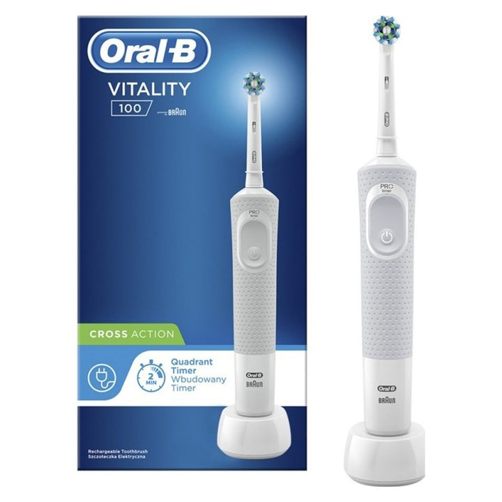 Braun Oral B Vitality100 Cross Action Toothbrush White D100.413.1 - Easy Pharmacy LLC