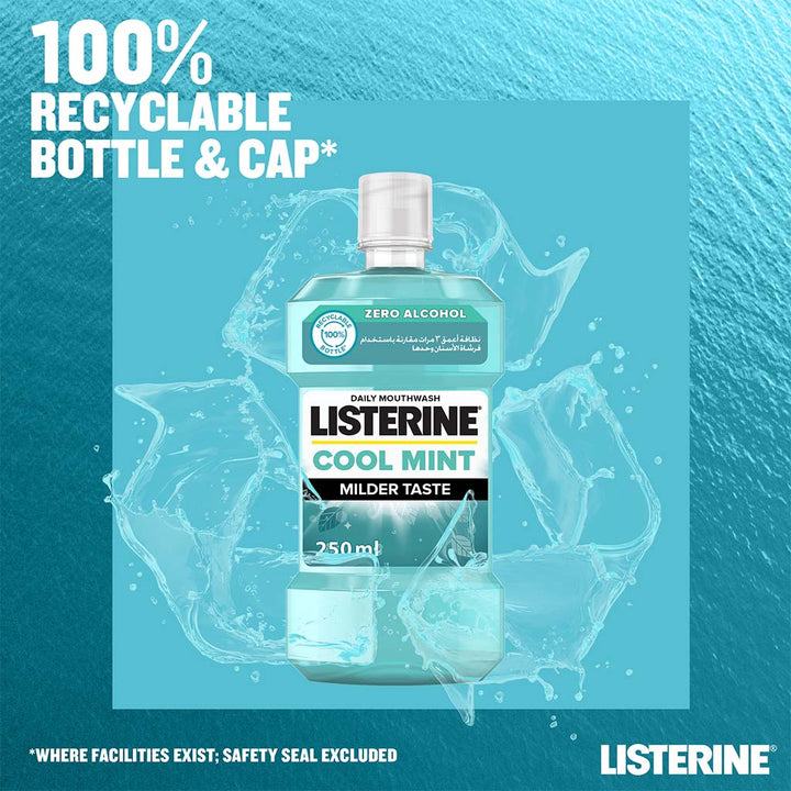 Listerine Zero Alcohol Cool Mint Milder Taste Mouthwash 250ml - Easy Pharmacy LLC