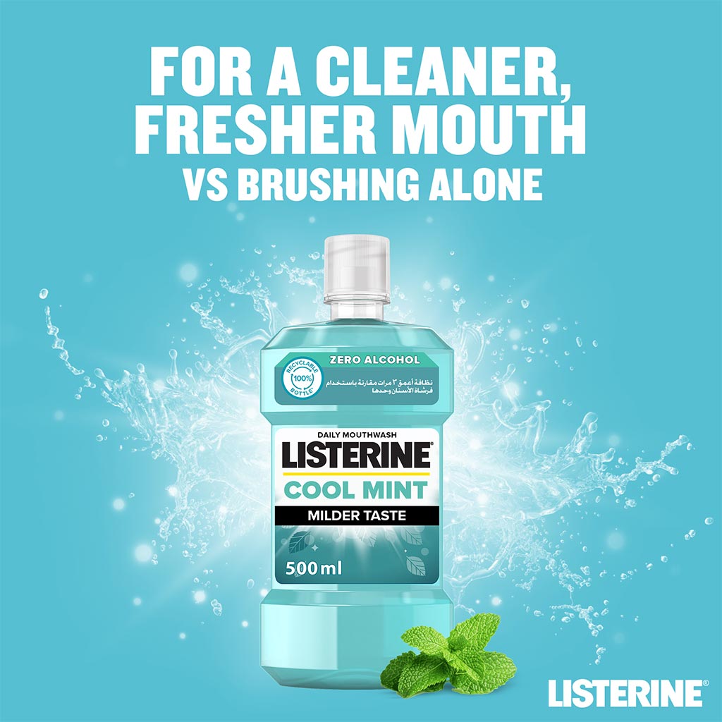 Listerine Zero Alcohol Cool Mint Milder Taste Mouthwash 500ml - Easy Pharmacy LLC