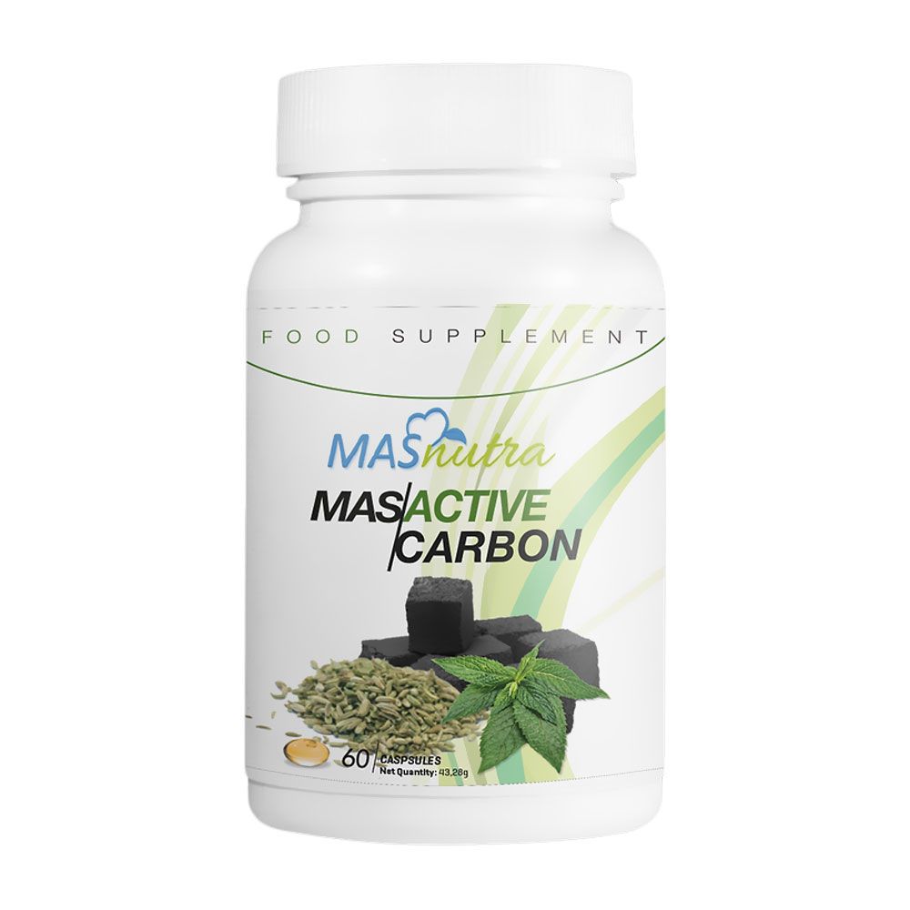 Masnutra Mas Active Carbon Capsules 60's - Easy Pharmacy LLC