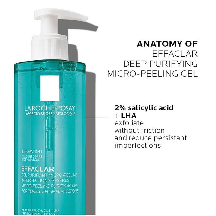 La Roche-Posay Effaclar Micro-Peeling Cleansing Gel With Salicylic Acid For Oily Skin 400ml - Easy Pharmacy LLC
