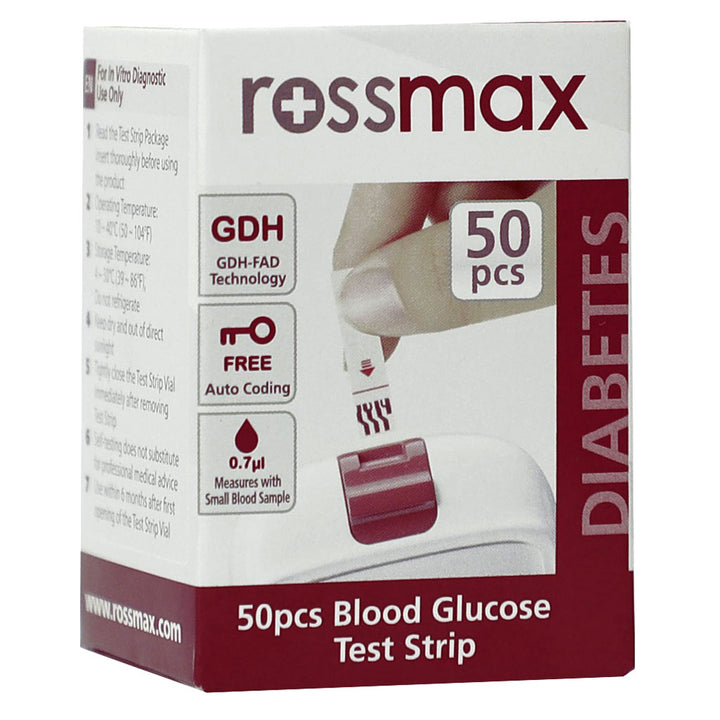 Rossmax HS200 Blood Sugar Test Strips For Diabetes Management, Pack of 50's - Easy Pharmacy LLC
