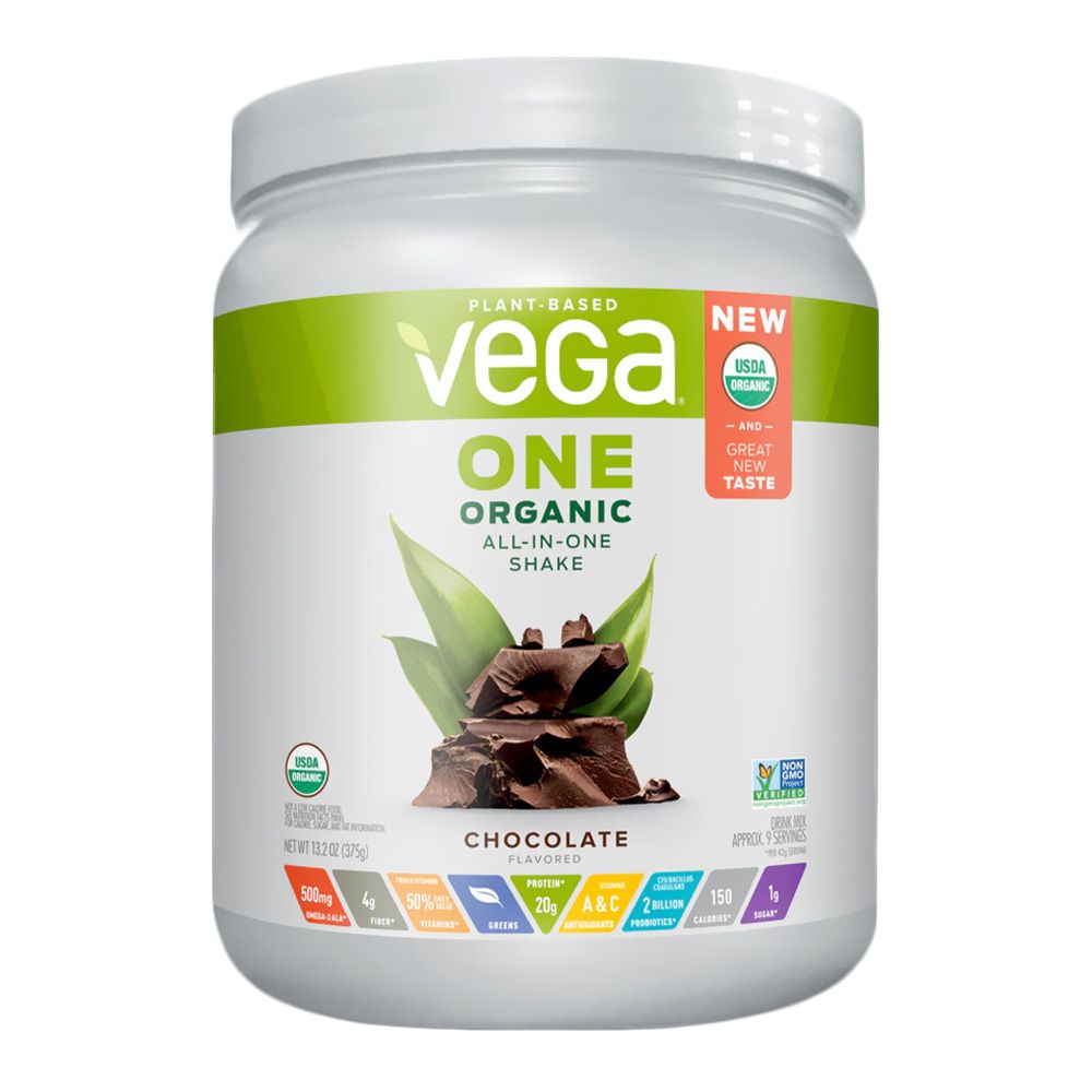 Vega One® Organic All-in-One Shake - Plant-Based Powder Chocolate 13.2 oz - Easy Pharmacy LLC