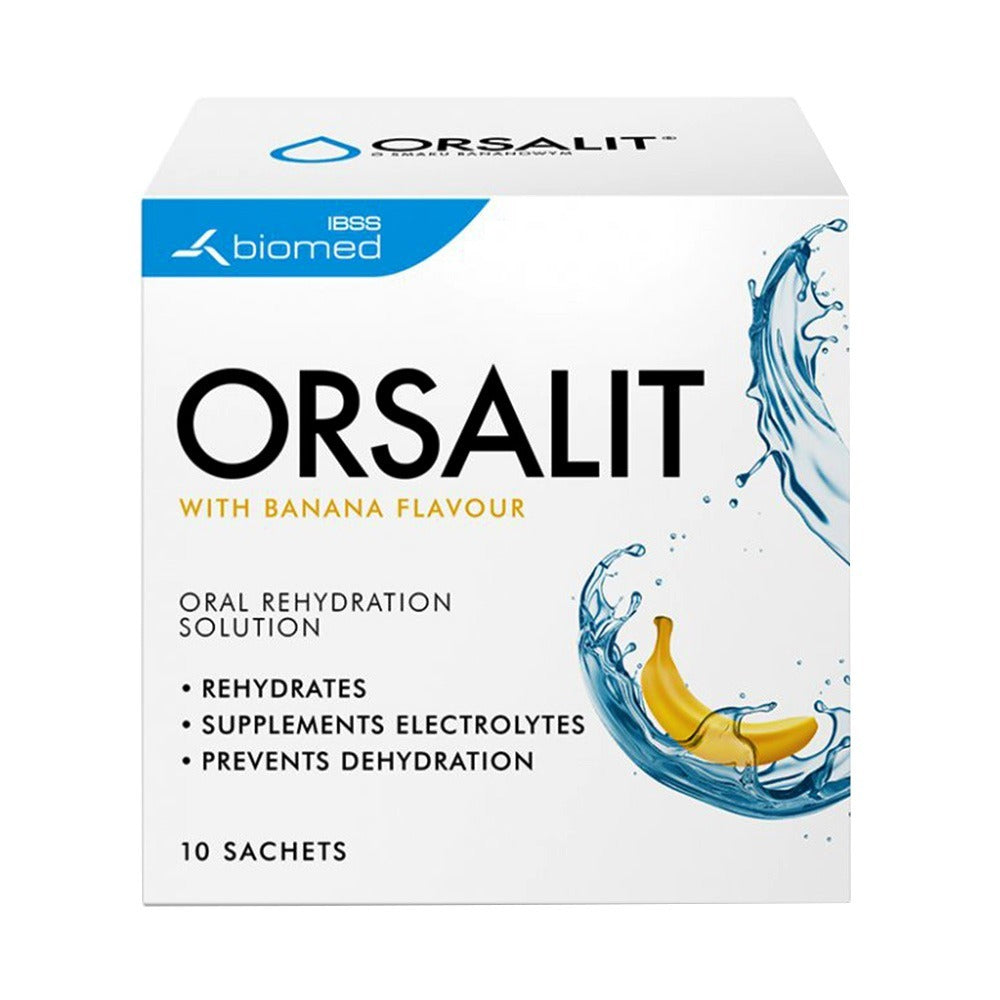 Orsalit With Banana Flavor Oral Rehydration Solution Powder Sachet 10's - Easy Pharmacy LLC