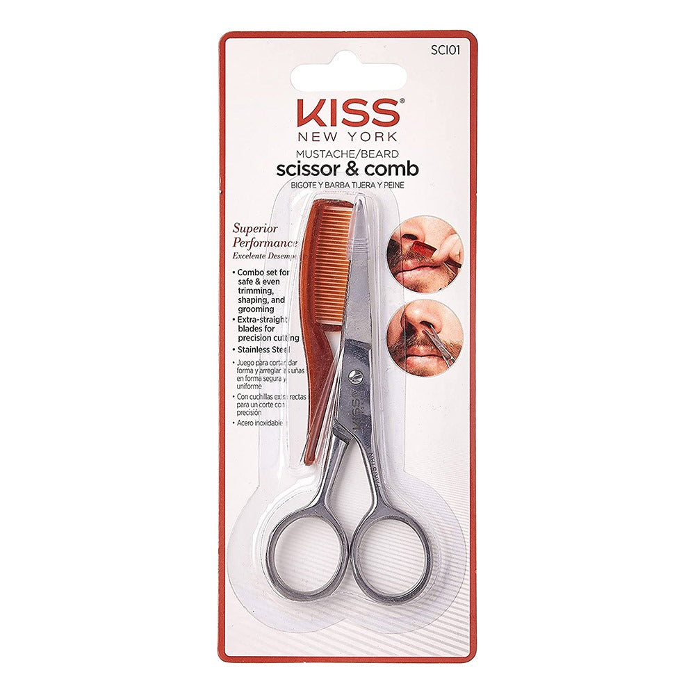 Kiss Mustache/Beard Scissor & Comb SCI01 - Easy Pharmacy LLC