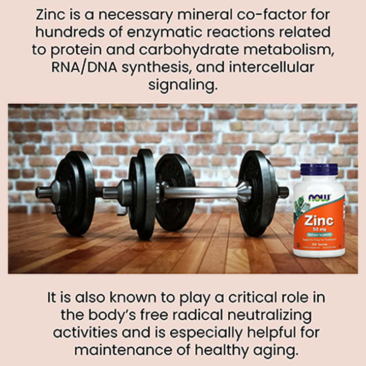 Now Zinc 50mg Tablets For Immune Support, Pack of 250's - Easy Pharmacy LLC