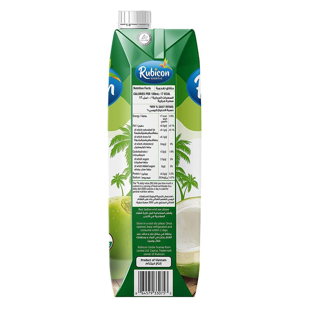 Rubicon Exotic 100% Natural Organic Coconut Water 1L - Easy Pharmacy LLC