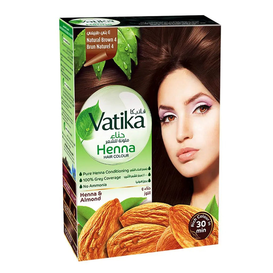 Dabur Vatika Henna Hair Color Natural Brown 4 10g