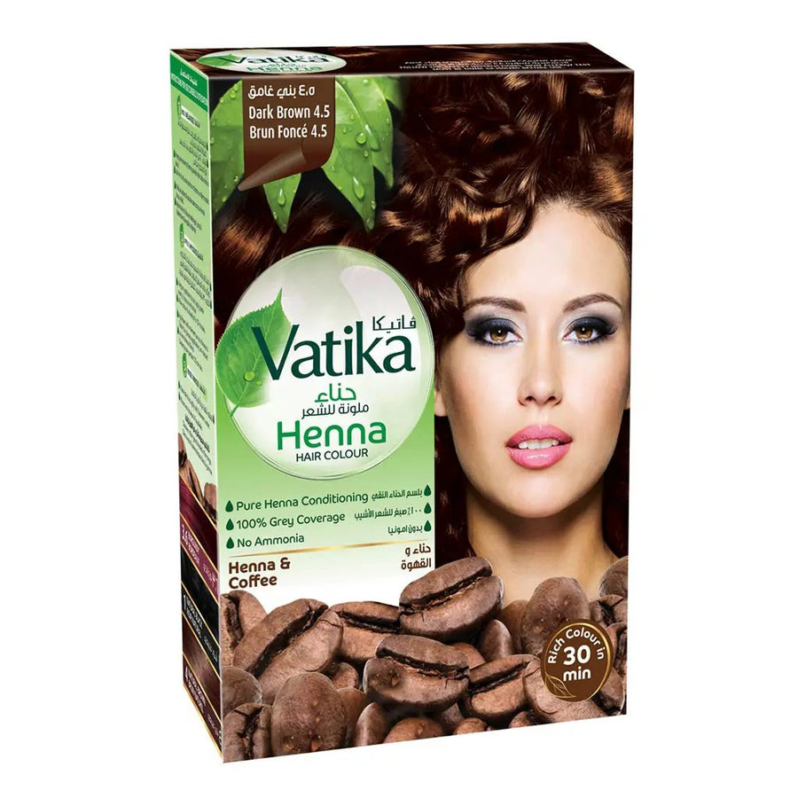 Dabur Vatika Henna Hair Color Dark Brown 4.5g 10g