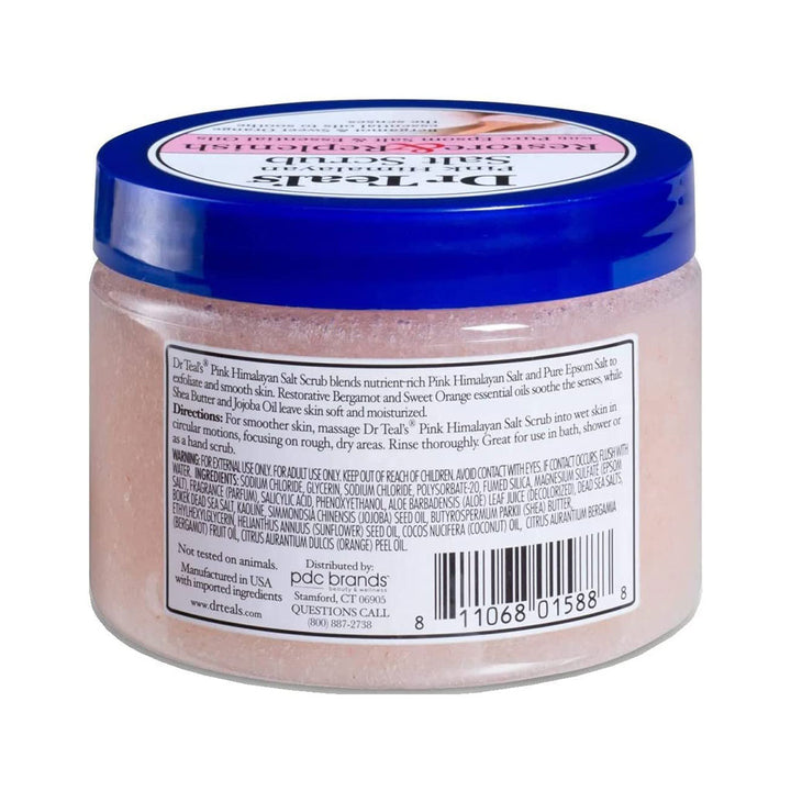 Dr Teal's Restore & Replenish Pink Himalayan Epsom Salt Body Scrub 454 g - Easy Pharmacy LLC