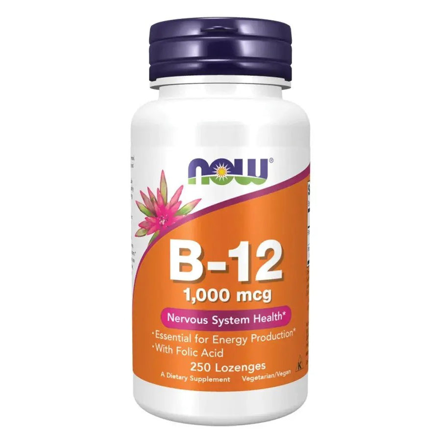 Now B-12 1000mcg Lozenges with Folic Acid for Energy, 250 Lozenges