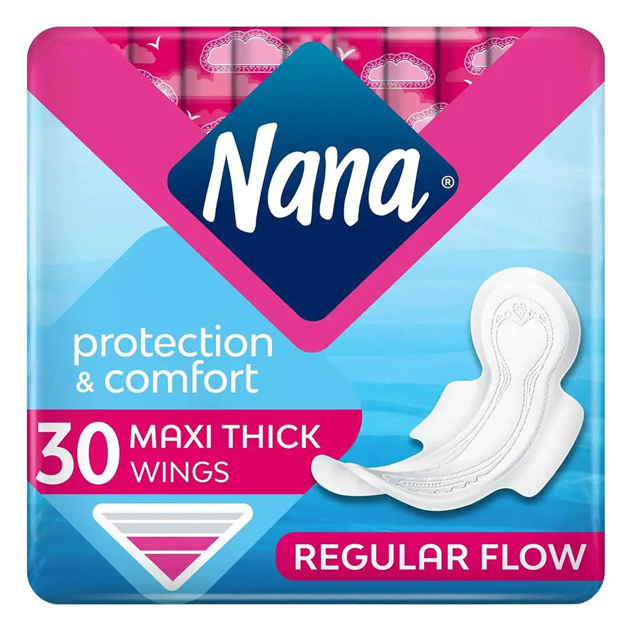 Nana Maxi Thick Regular Sanitary Pads with Wings, 30 Pads